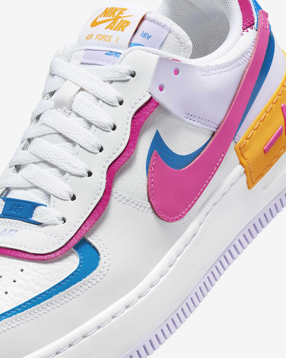 Ladies nike air force 1 low shadow white pink purple best sale